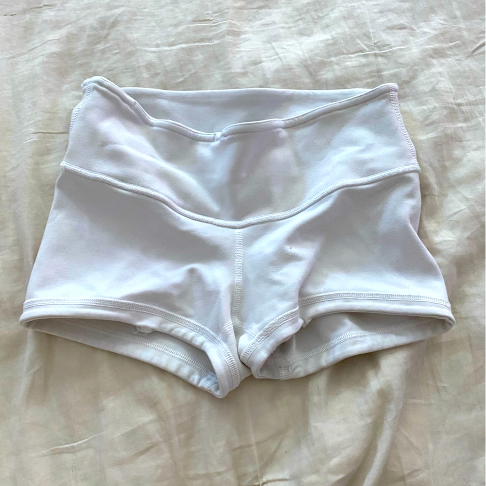 Lululemon White High-Waisted Shorts